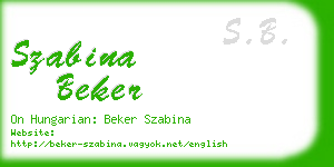 szabina beker business card